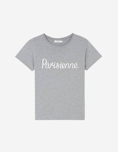 Grey Women's Maison Kitsune Parisienne Classic T Shirts | AU-K0361