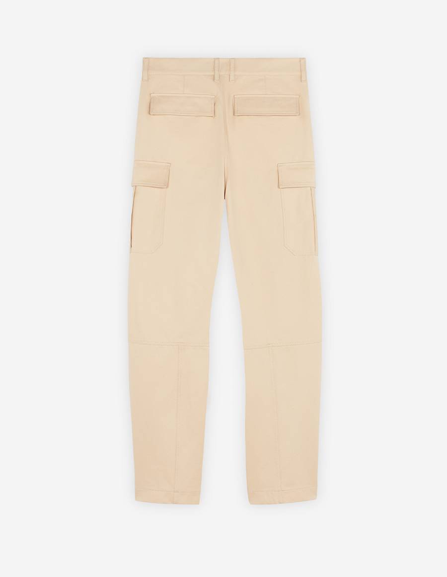 Beige Men's Maison Kitsune Cafe Army Pants | AU-X0638