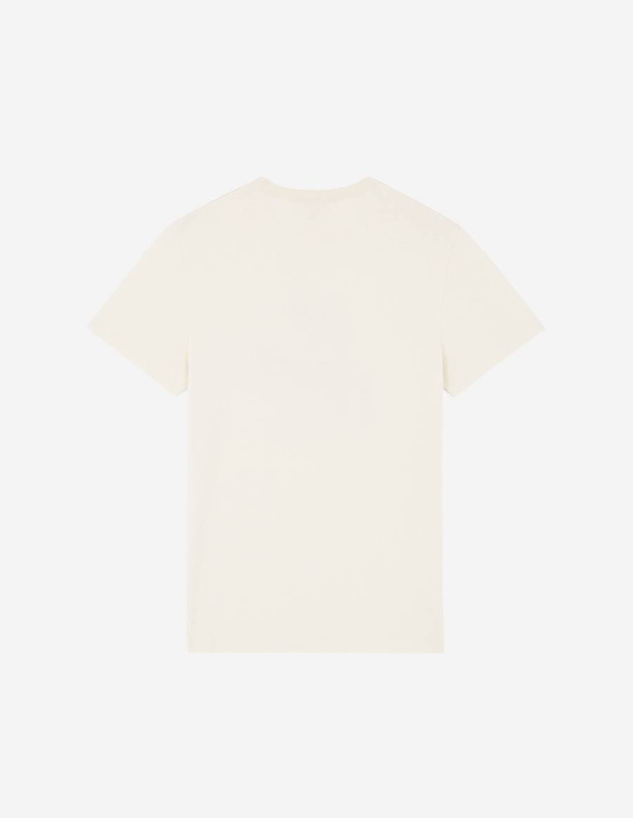 Beige Men's Maison Kitsune Cafe Kitsune T Shirts | AU-H0511