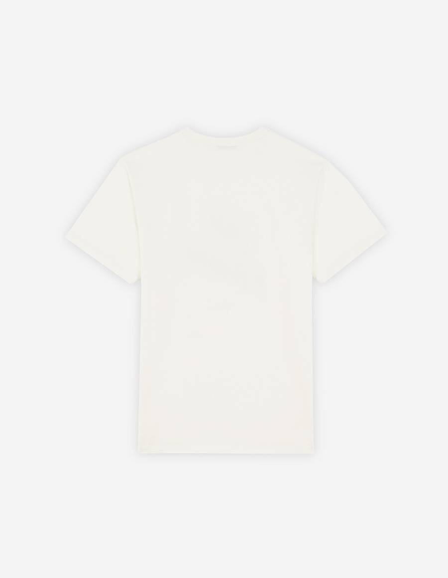 Beige Men's Maison Kitsune Cafe Kitsune Classic T Shirts | AU-K0603