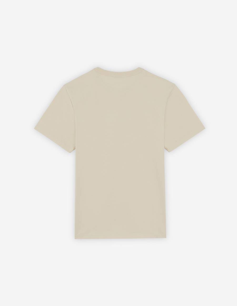 Beige Men's Maison Kitsune Cafe Kitsune Classic T Shirts | AU-P0703