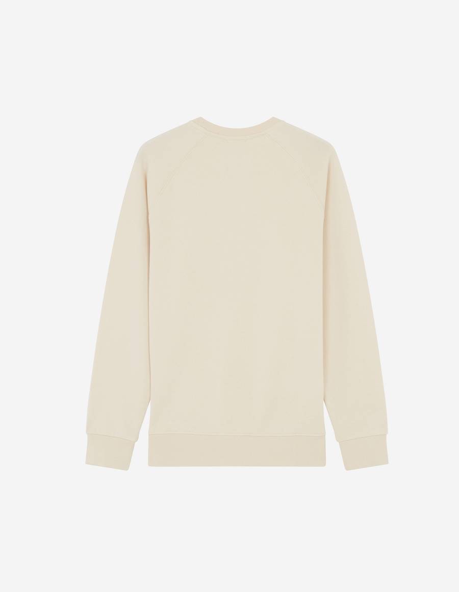 Beige Men's Maison Kitsune Cafe Kitsune Sweatshirts | AU-S0271