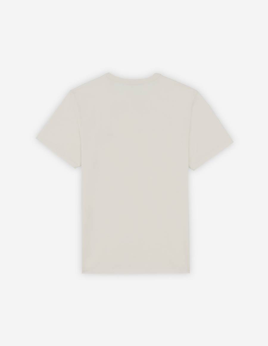 Beige Men's Maison Kitsune Fox Cafe Kitsune Classic T Shirts | AU-K0824