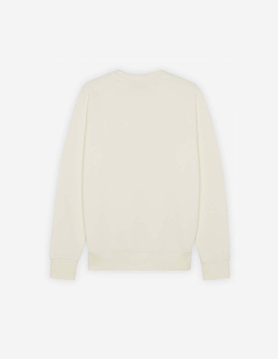 Beige Men's Maison Kitsune Fox Head Patch Classic Sweatshirts | AU-Y0266