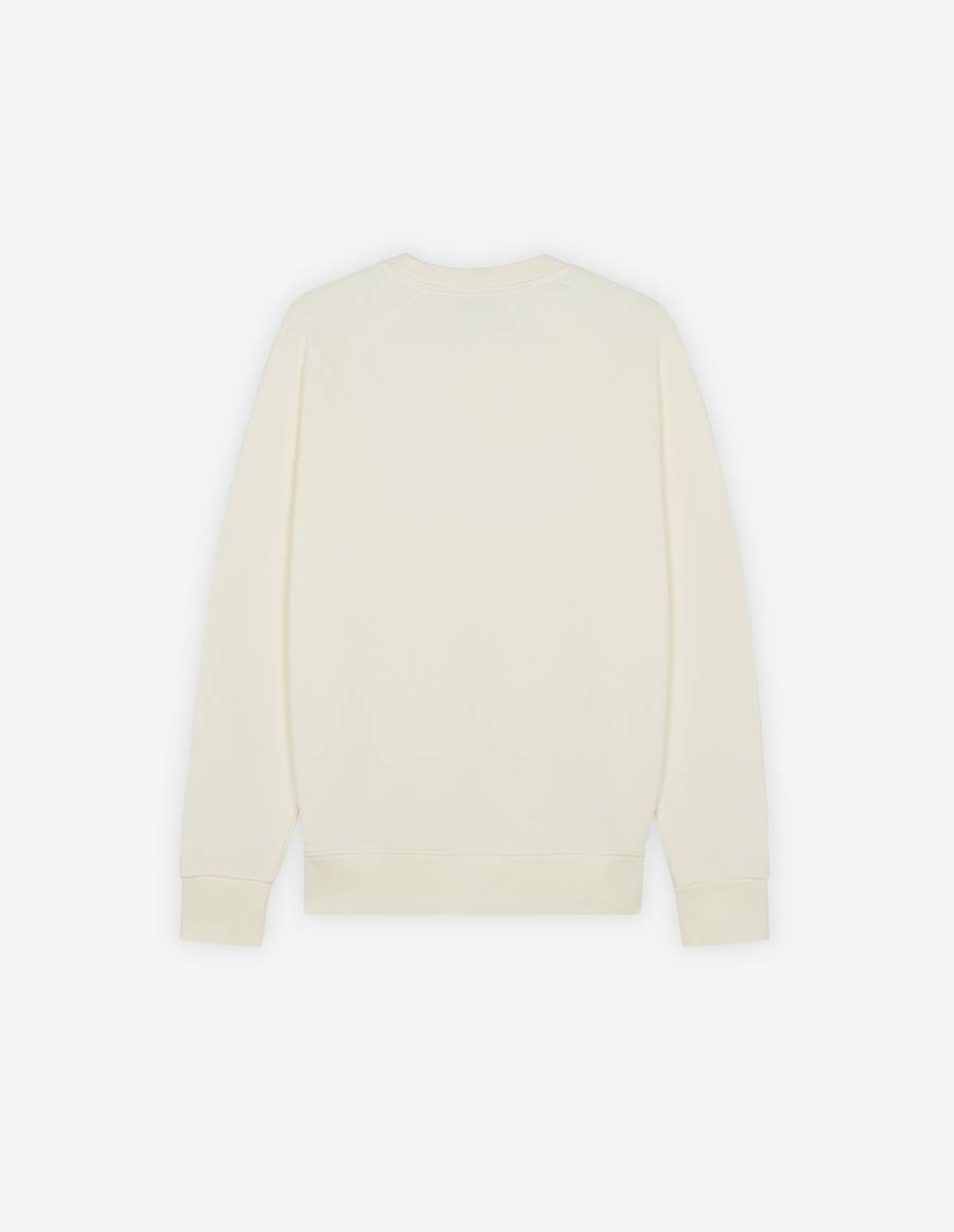 Beige Men's Maison Kitsune Handwriting Clean Sweatshirts | AU-G0858