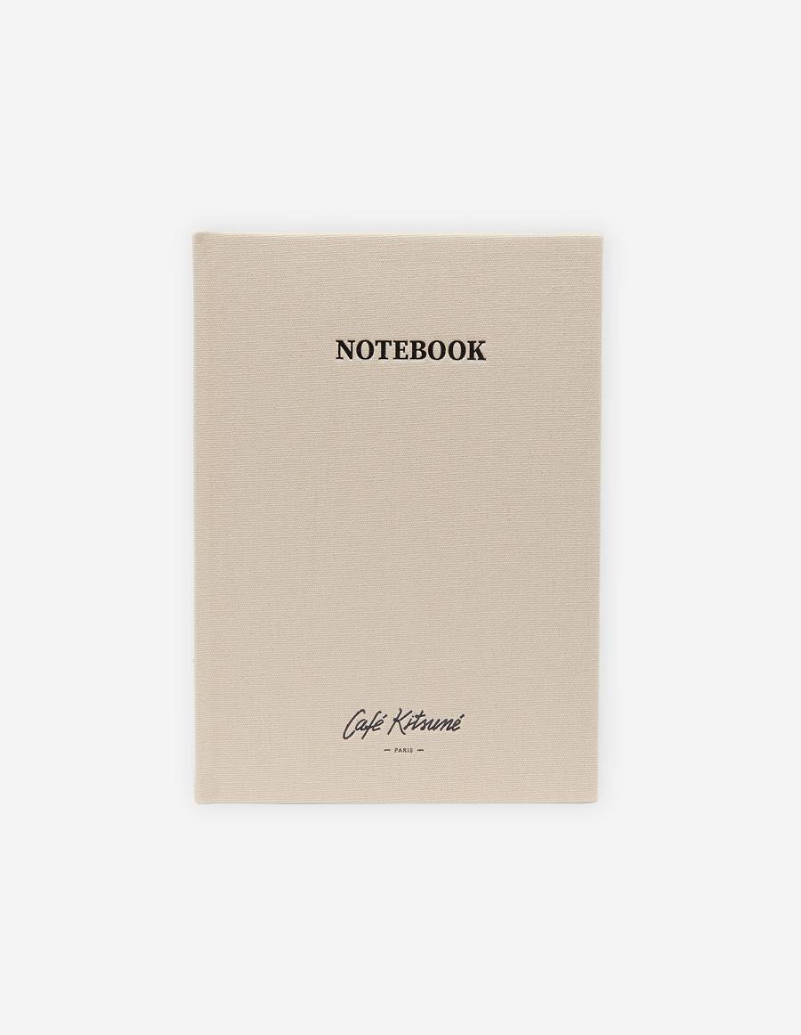 Beige Men\'s Maison Kitsune Notebook Cafe Kitsune Accessories | AU-G0356