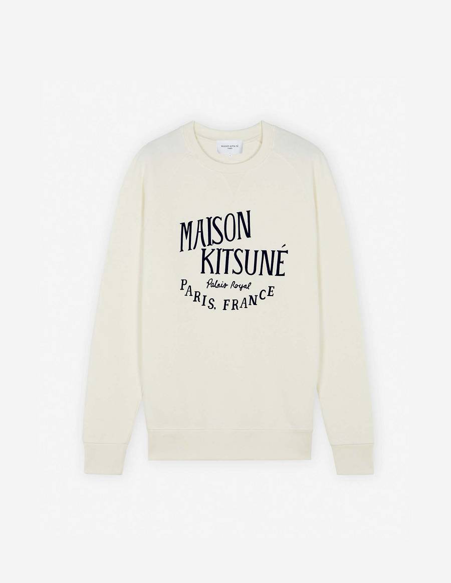 Beige Men\'s Maison Kitsune Palais Royal Classic Sweatshirts | AU-G0597