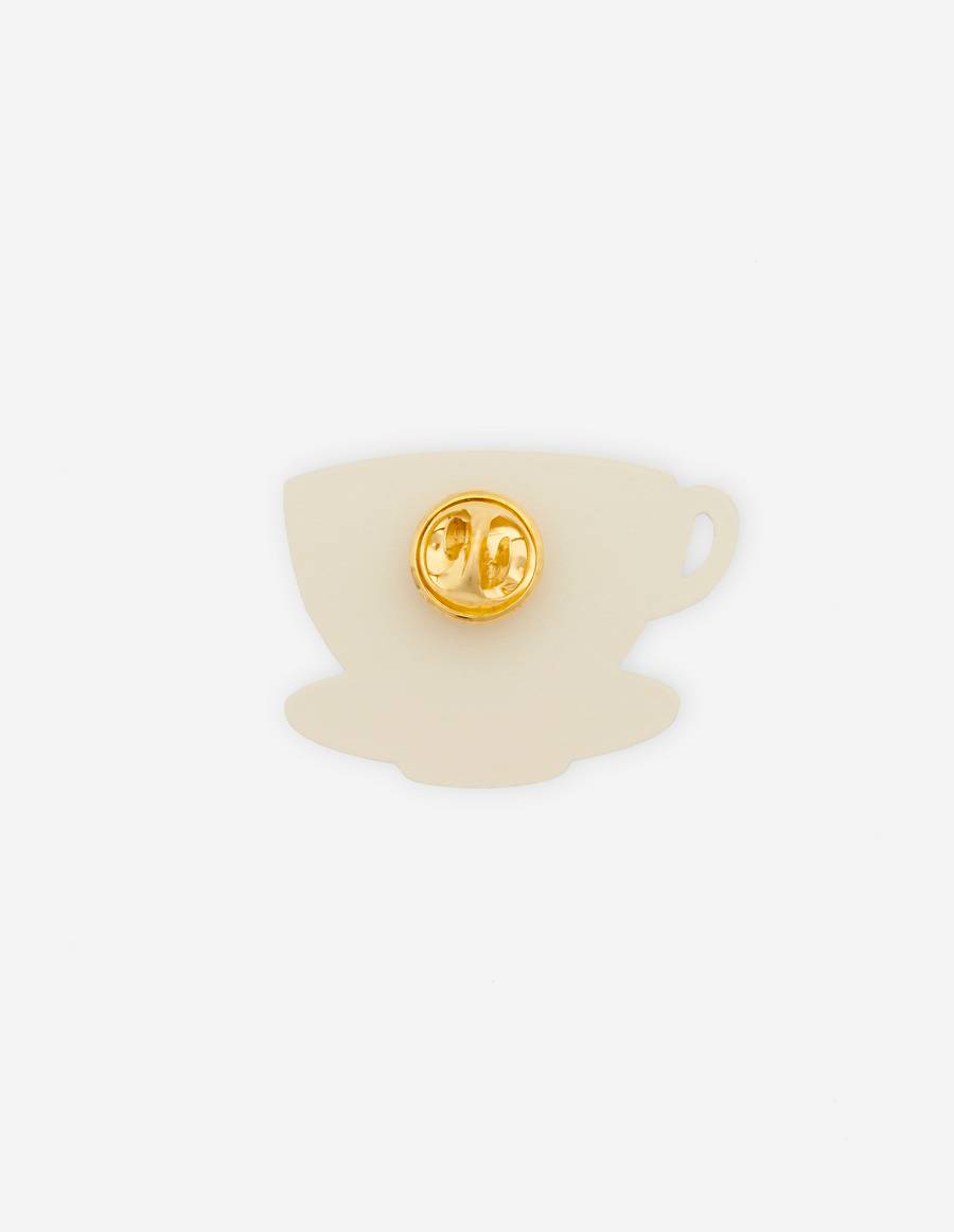 Beige Men's Maison Kitsune Pins Cafe Kitsune Cup Accessories | AU-X0725