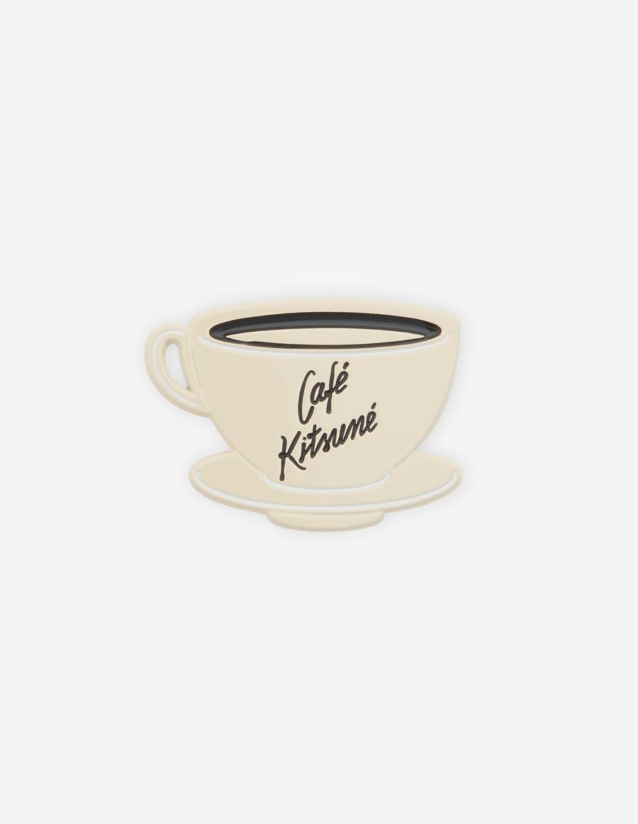 Beige Men\'s Maison Kitsune Pins Cafe Kitsune Cup Accessories | AU-X0725