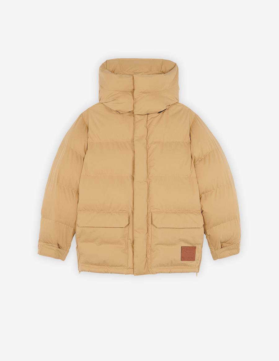 Beige Men\'s Maison Kitsune Puffer Jackets | AU-G0269