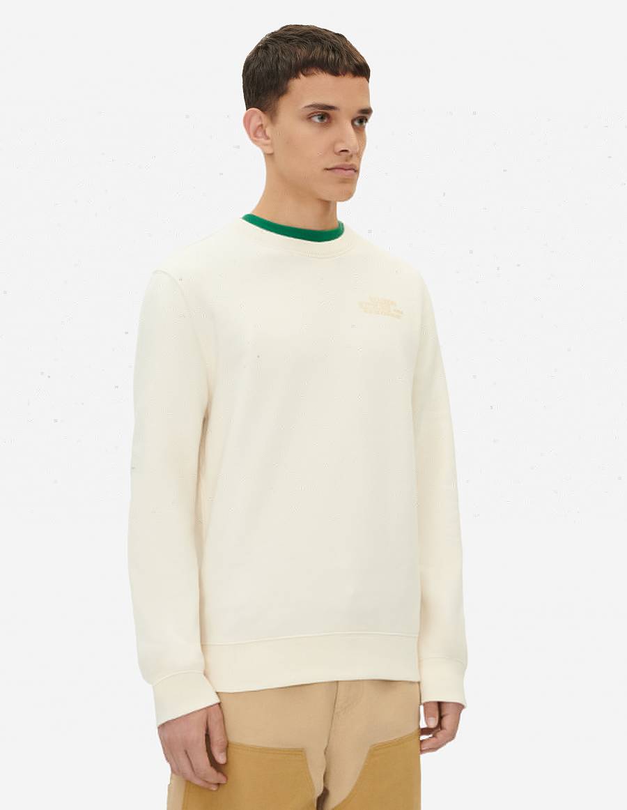 Beige Men's Maison Kitsune Rue Richelieu Regular Sweatshirts | AU-M0286