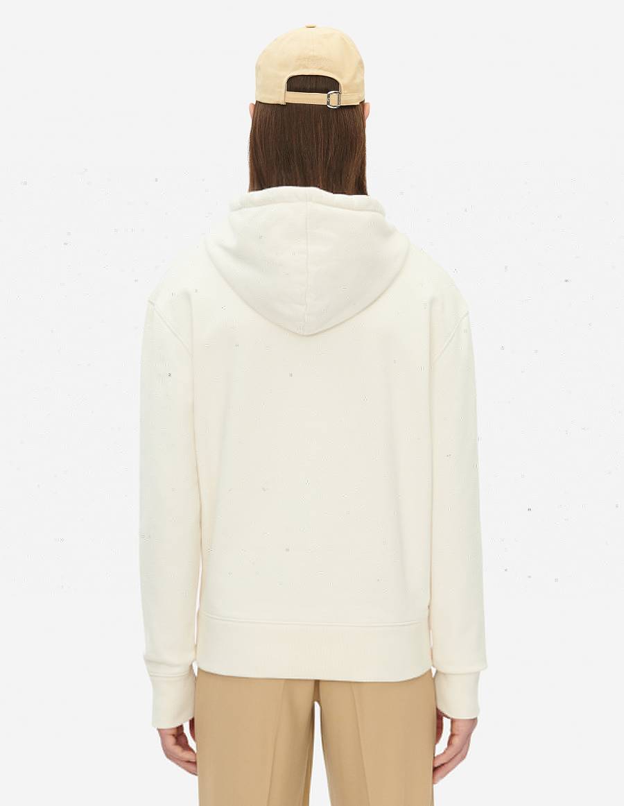 Beige Men's Maison Kitsune Rue Richelieu Classic Hoodies | AU-Q0311