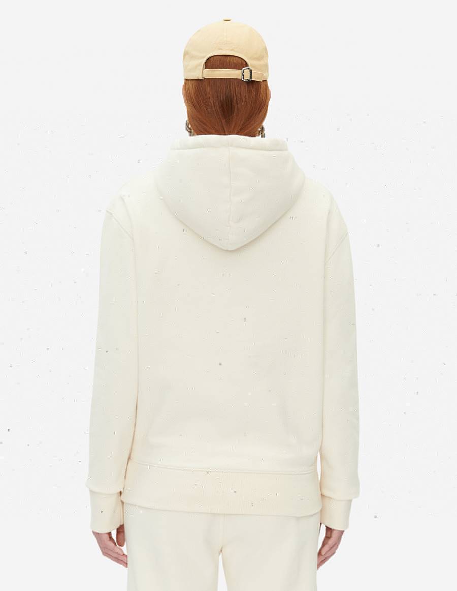 Beige Men's Maison Kitsune Rue Richelieu Classic Hoodies | AU-Q0311