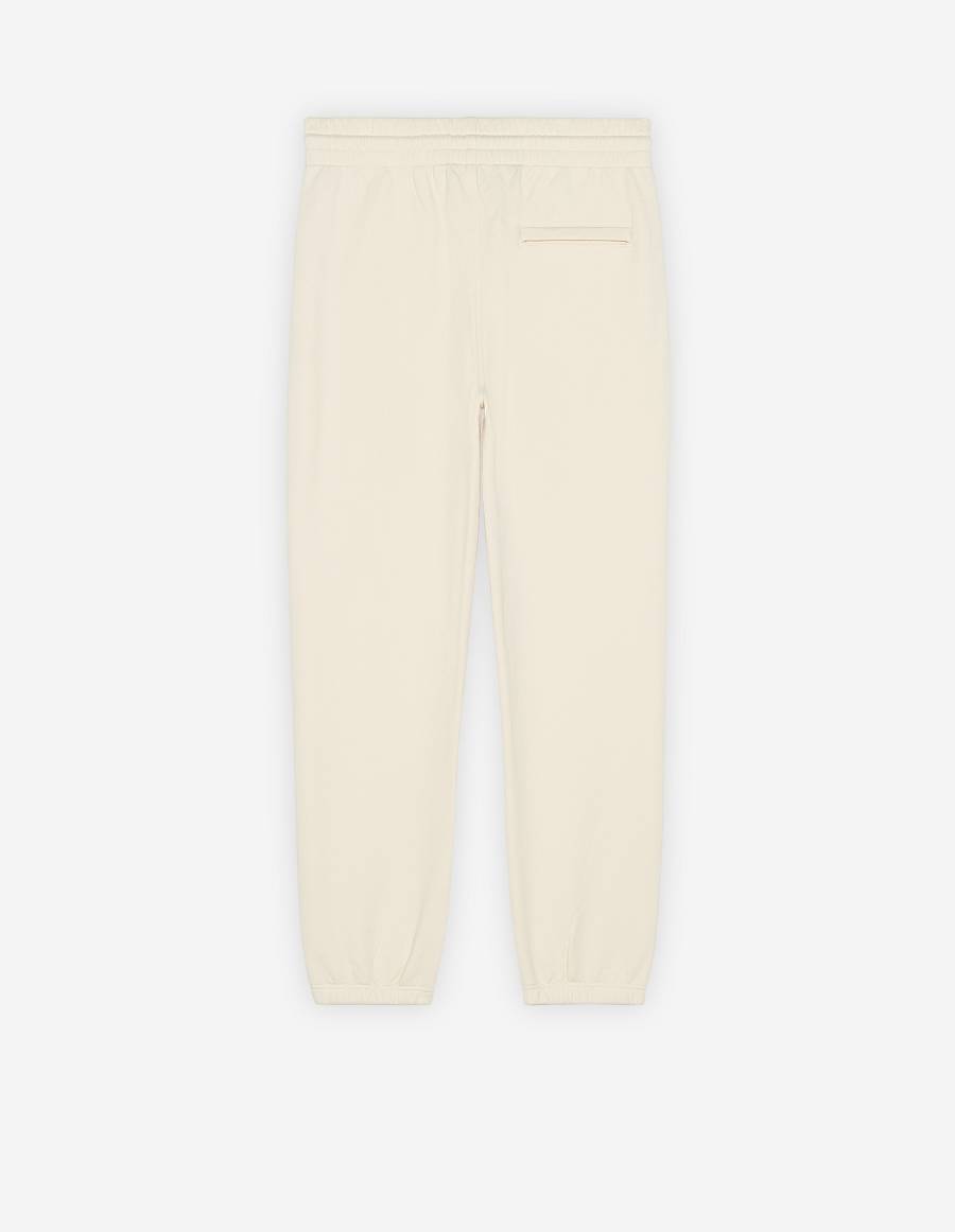 Beige Men's Maison Kitsune Rue Richelieu Drawsting Regular Jog Pants | AU-S0880