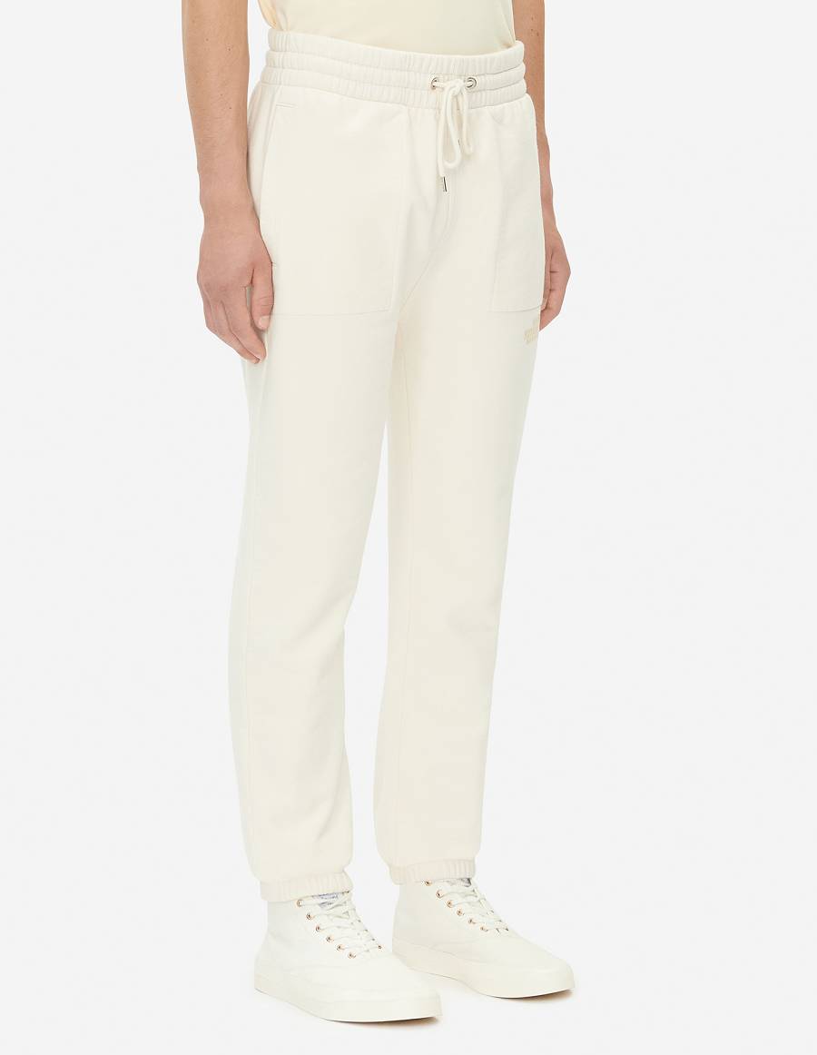 Beige Men's Maison Kitsune Rue Richelieu Drawsting Regular Jog Pants | AU-S0880