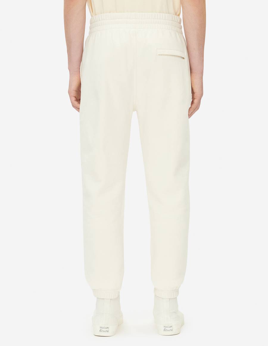 Beige Men's Maison Kitsune Rue Richelieu Drawsting Regular Jog Pants | AU-S0880