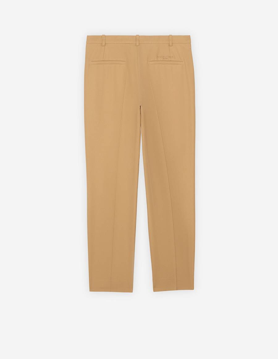 Beige Men's Maison Kitsune Suit Pants | AU-X0319