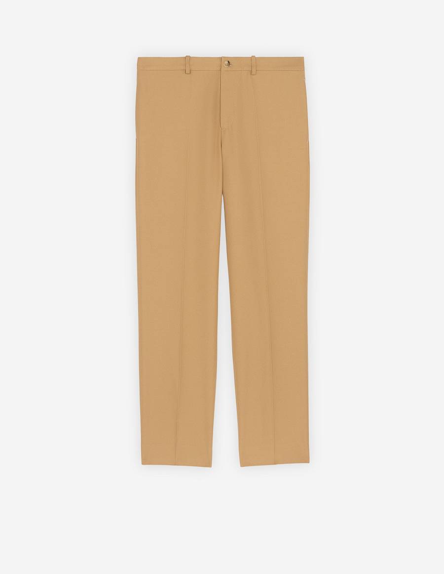 Beige Men\'s Maison Kitsune Suit Pants | AU-X0319