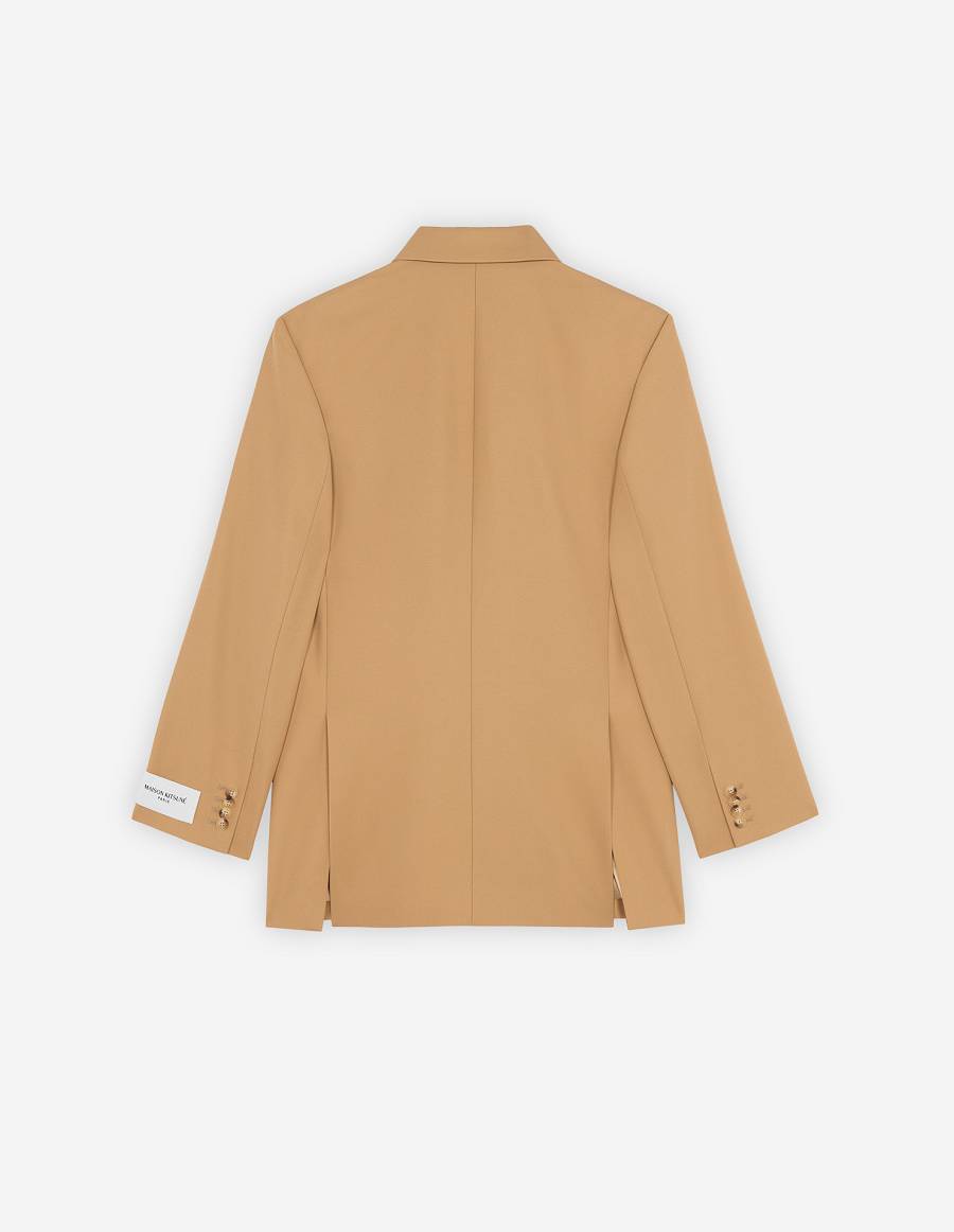 Beige Men's Maison Kitsune Two Buttons Jackets | AU-Y0730