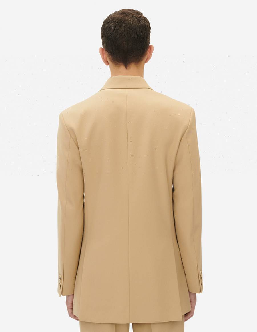 Beige Men's Maison Kitsune Two Buttons Jackets | AU-Y0730