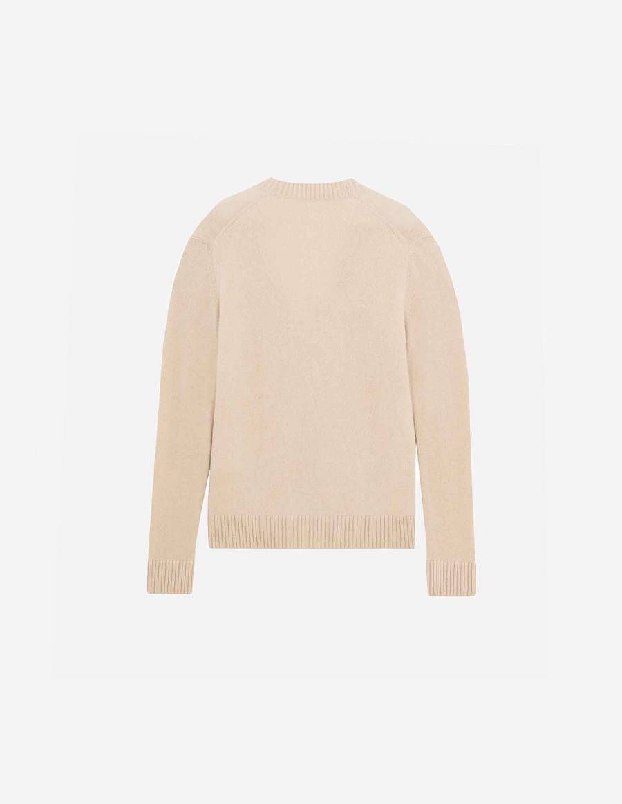 Beige Women's Maison Kitsune Baby Fox Patch Boxy Cardigan | AU-M0939