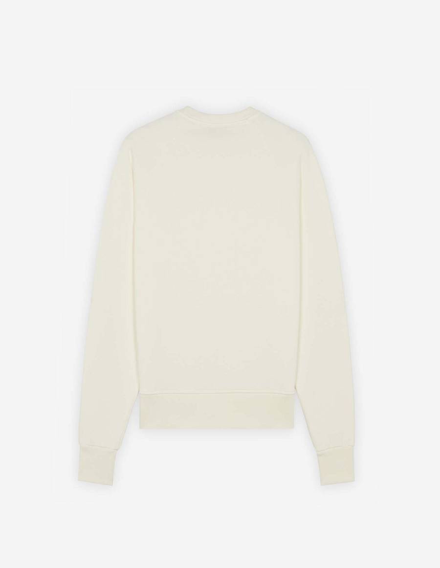 Beige Women's Maison Kitsune Fox Head Patch Adjusted Sweatshirts | AU-M0167