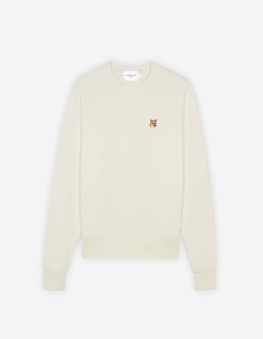 Beige Women\'s Maison Kitsune Fox Head Patch Adjusted Sweatshirts | AU-M0167