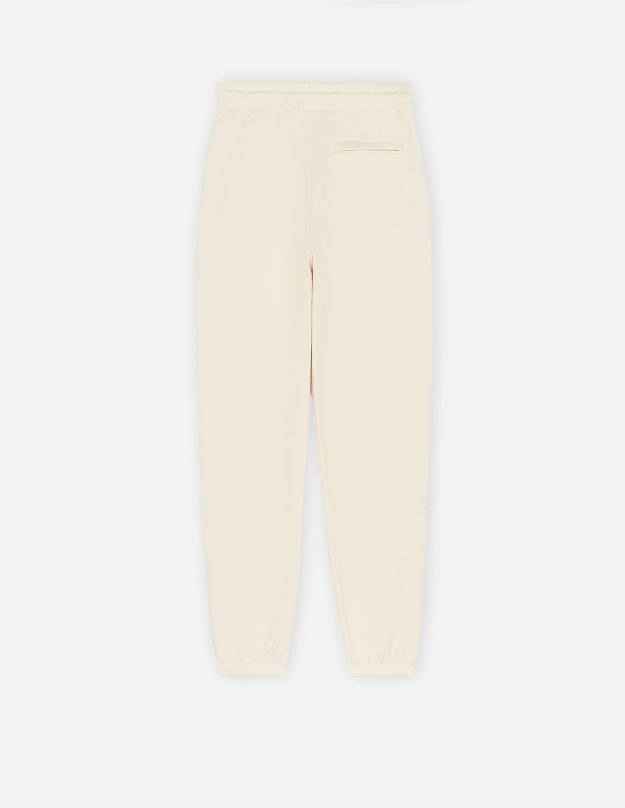 Beige Women's Maison Kitsune Rue Richelieu Drawsting Regular Jog Pants | AU-F0422