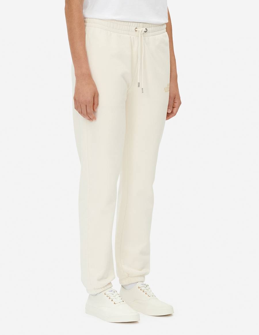 Beige Women's Maison Kitsune Rue Richelieu Drawsting Regular Jog Pants | AU-F0422