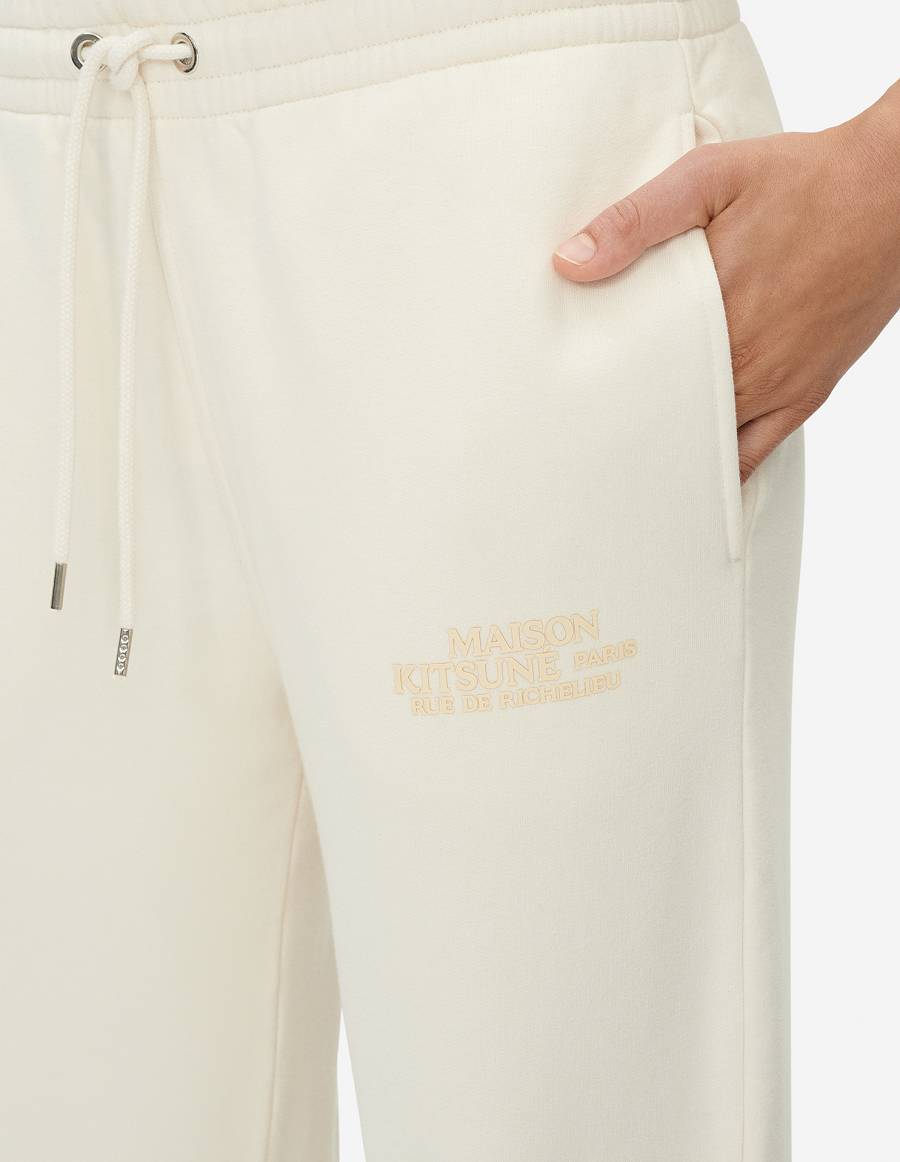 Beige Women's Maison Kitsune Rue Richelieu Drawsting Regular Jog Pants | AU-F0422