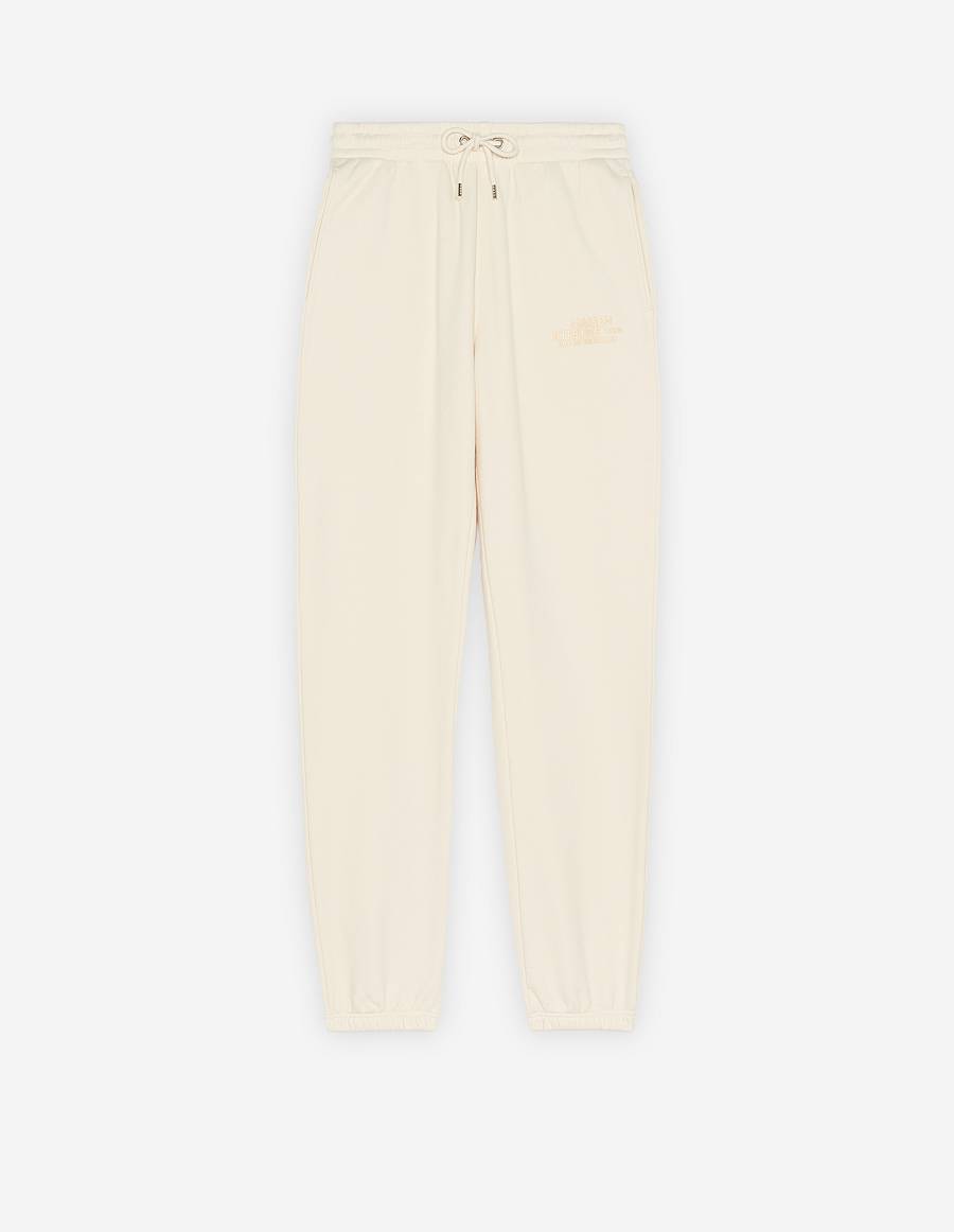 Beige Women\'s Maison Kitsune Rue Richelieu Drawsting Regular Jog Pants | AU-F0422