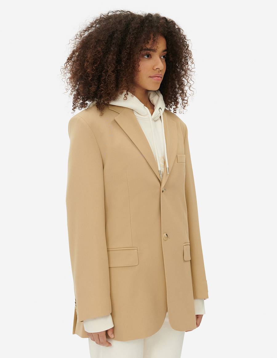 Beige Women's Maison Kitsune Two Buttons Jackets | AU-M0794