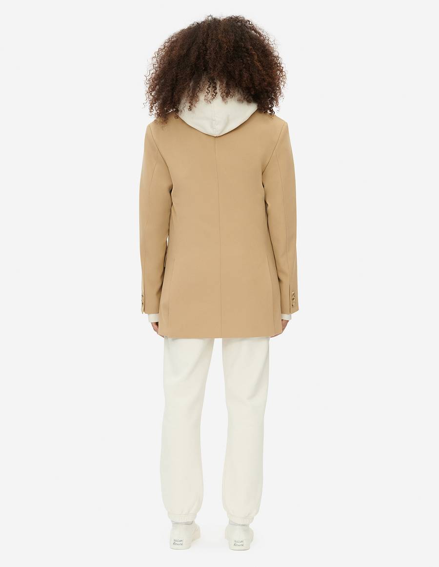 Beige Women's Maison Kitsune Two Buttons Jackets | AU-M0794