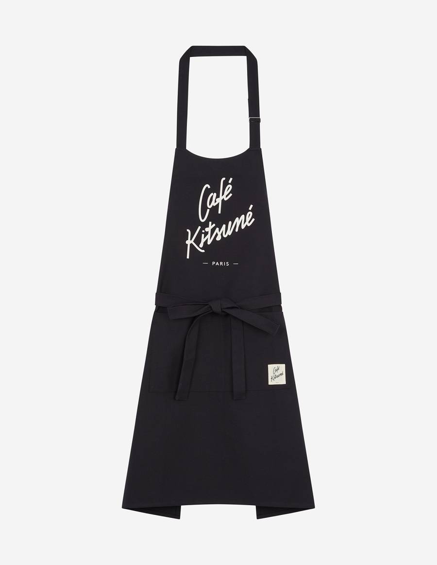 Black Men\'s Maison Kitsune Apron Cafe Kitsune Accessories | AU-K0284