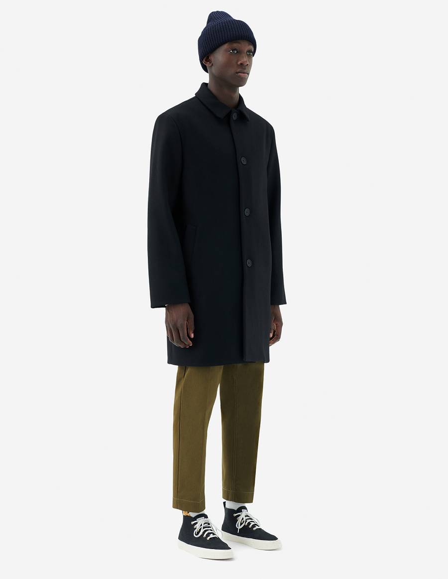 Black Men's Maison Kitsune Bill Coats | AU-S0299