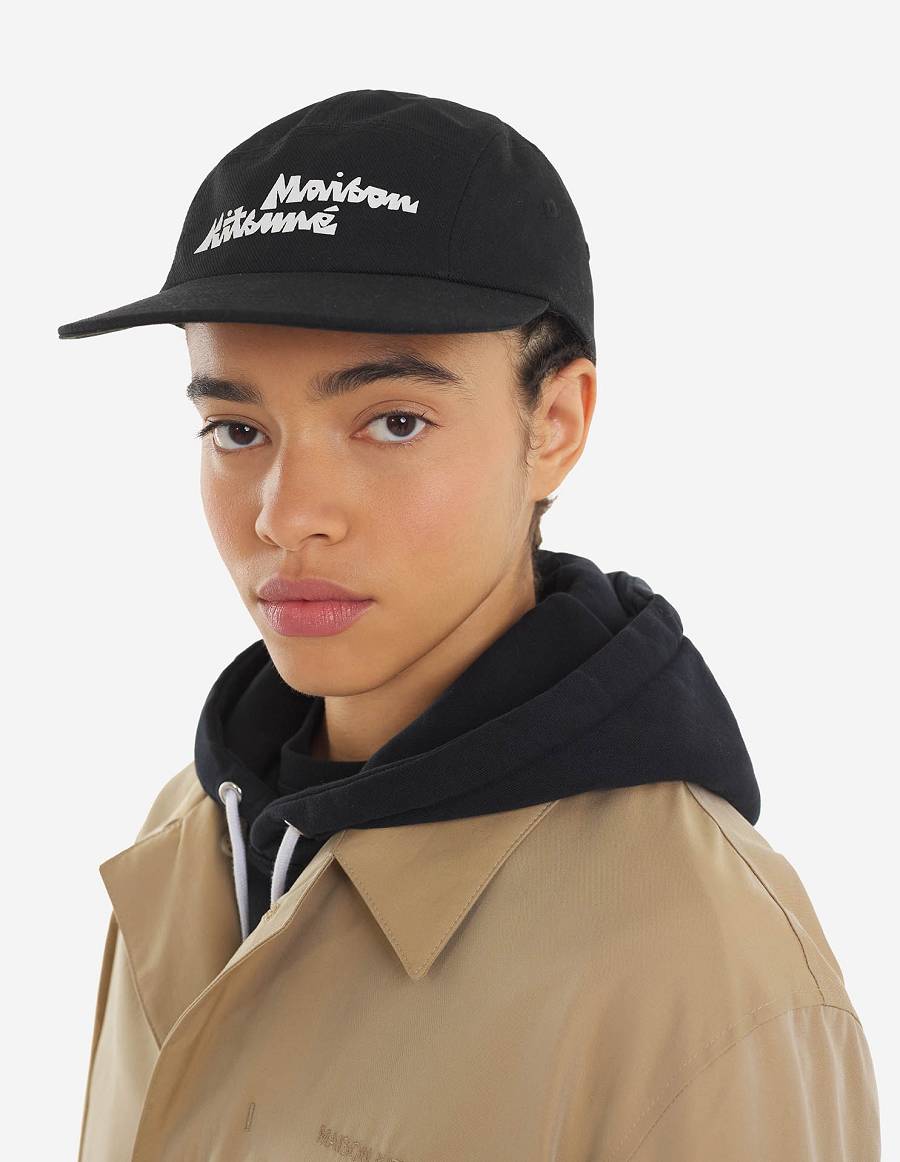 Black Men's Maison Kitsune Bill Rebholz 5p Caps | AU-A0176