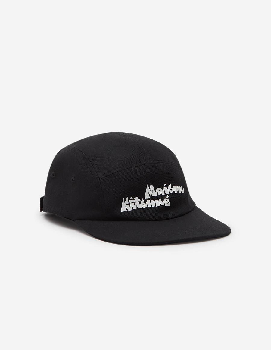 Black Men\'s Maison Kitsune Bill Rebholz 5p Caps | AU-A0176