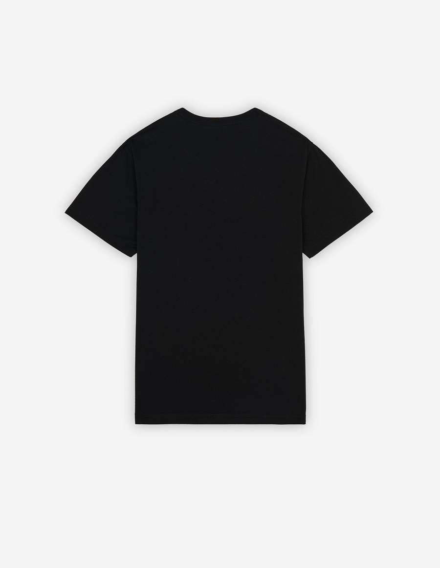 Black Men's Maison Kitsune Bill Rebholz Paris Classic T Shirts | AU-E0845