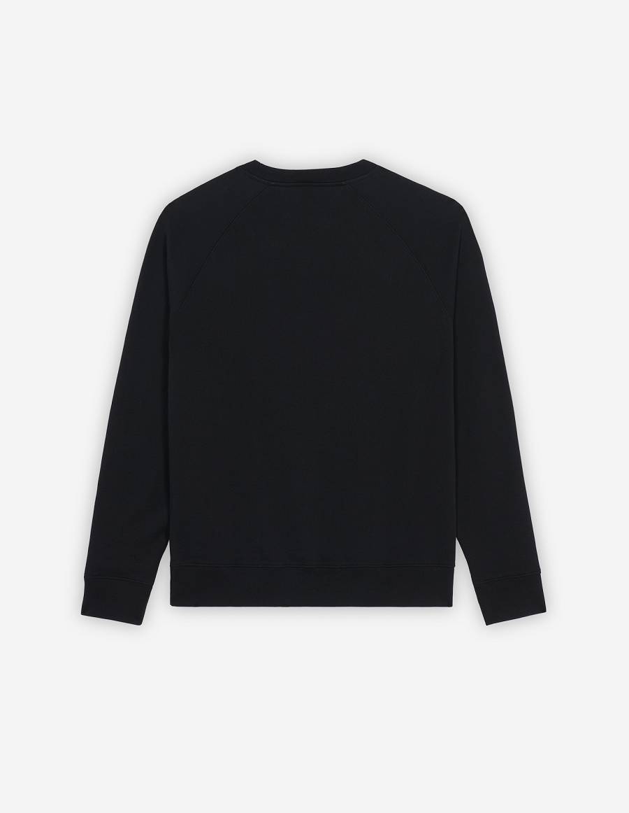 Black Men's Maison Kitsune Bill Rebholz Paris Clean Sweatshirts | AU-G0559