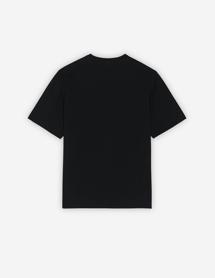 Black Men's Maison Kitsune Bill Rebholz Palais Royal Easy T Shirts | AU-G0800