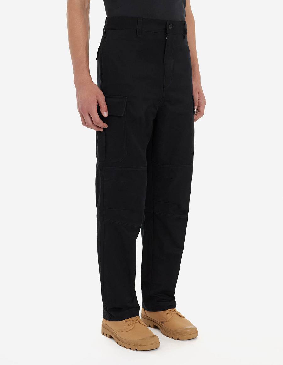 Black Men's Maison Kitsune Cafe Army Pants | AU-Y0179