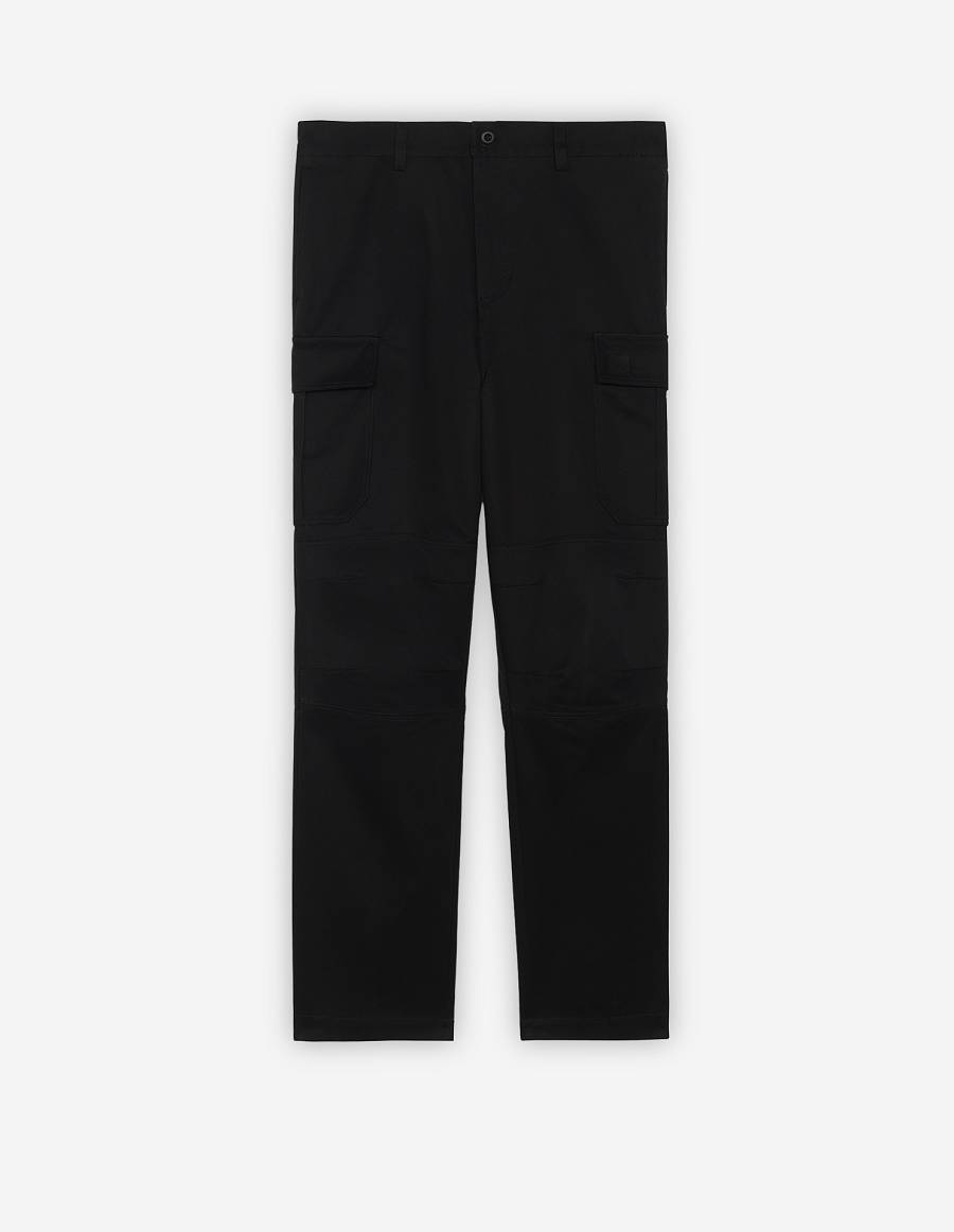 Black Men\'s Maison Kitsune Cafe Army Pants | AU-Y0179