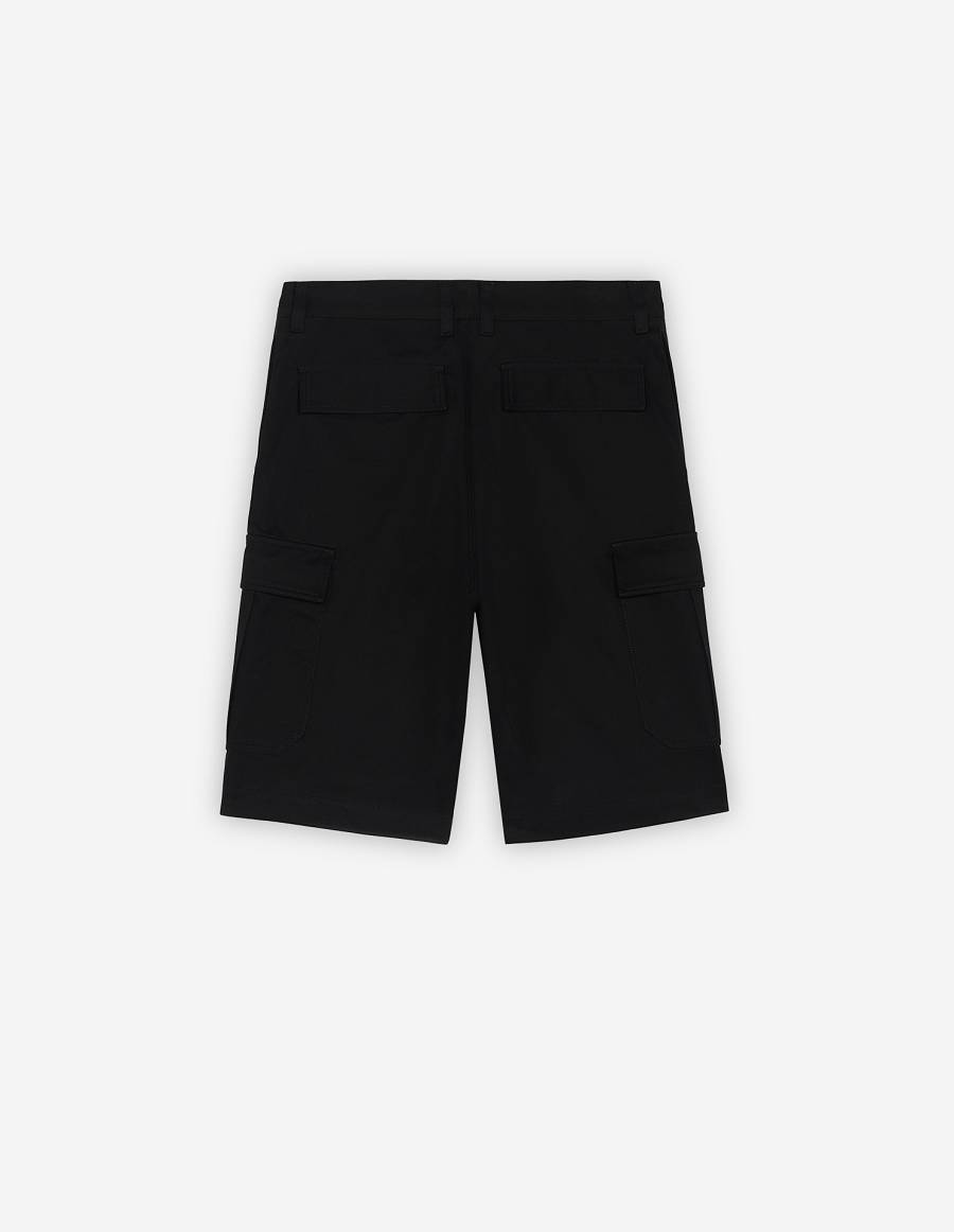 Black Men's Maison Kitsune Cafe Army Shorts | AU-X0145