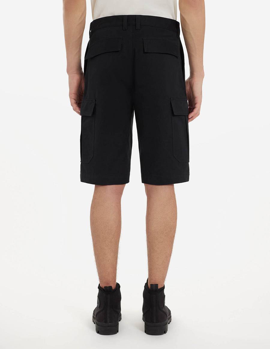 Black Men's Maison Kitsune Cafe Army Shorts | AU-X0145