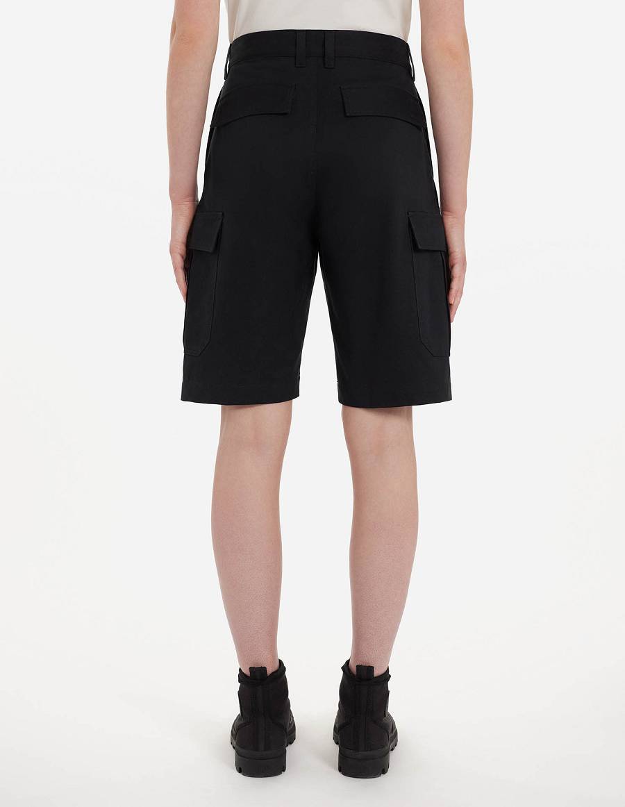 Black Men's Maison Kitsune Cafe Army Shorts | AU-X0145