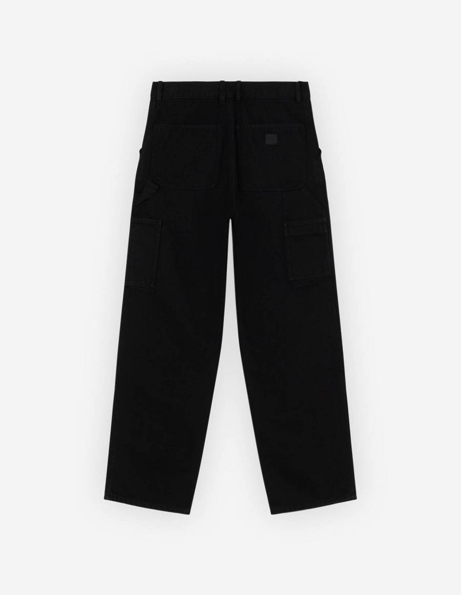 Black Men's Maison Kitsune Cafe Denim Worker Pants | AU-S0473