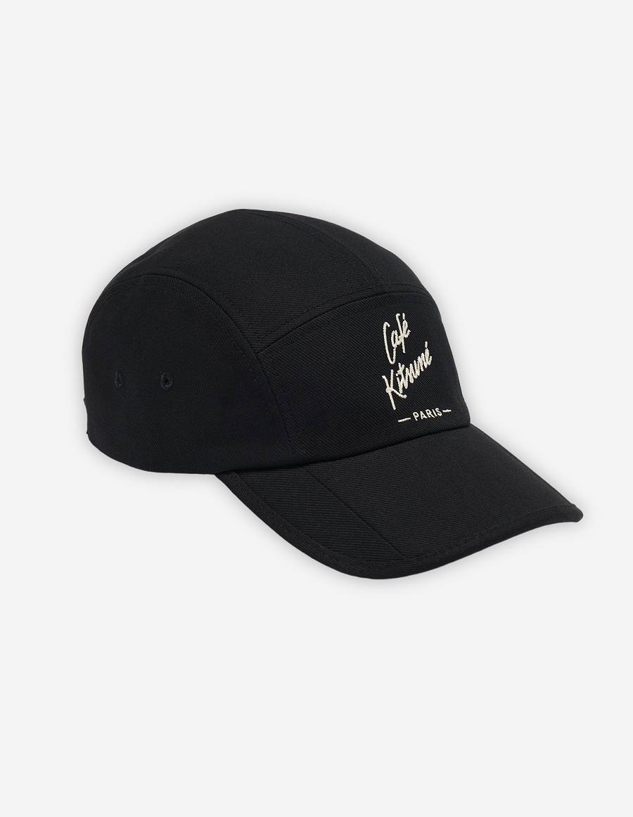 Black Men\'s Maison Kitsune Cafe Kitsune 5p Caps | AU-S0589