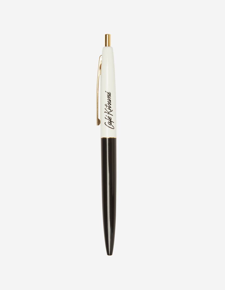 Black Men\'s Maison Kitsune Cafe Kitsune Ballpoint Pen-black Ink Accessories | AU-S502