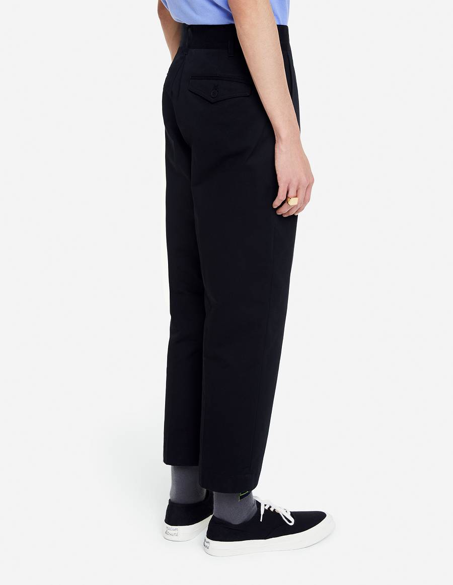 Black Men's Maison Kitsune Carrot Pants | AU-C869