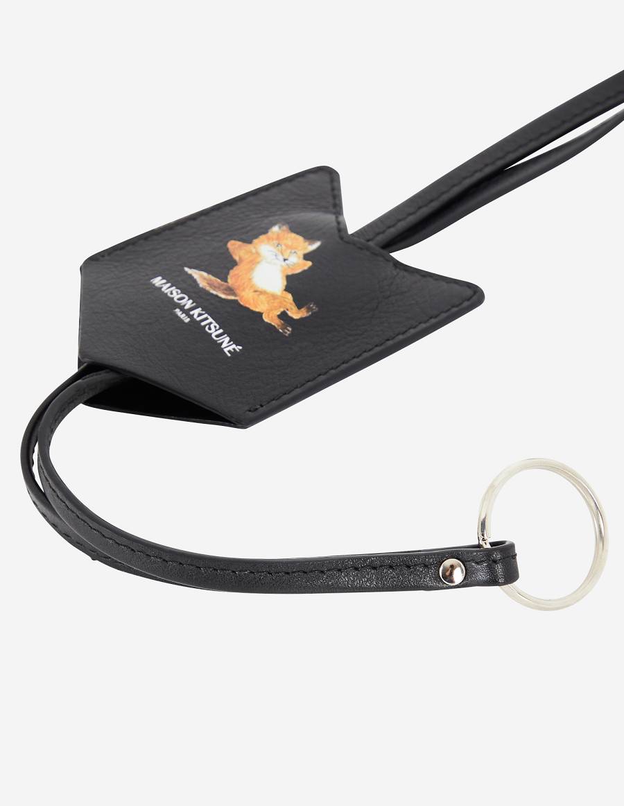 Black Men's Maison Kitsune Chillax Fox Key Holder Bags | AU-H0337